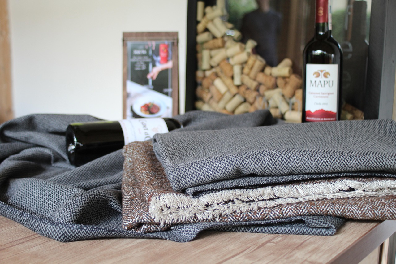 wine, autumn, red wine, bottle, plaid